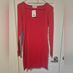 Chic Red Long Sleeve Dress by BeBop